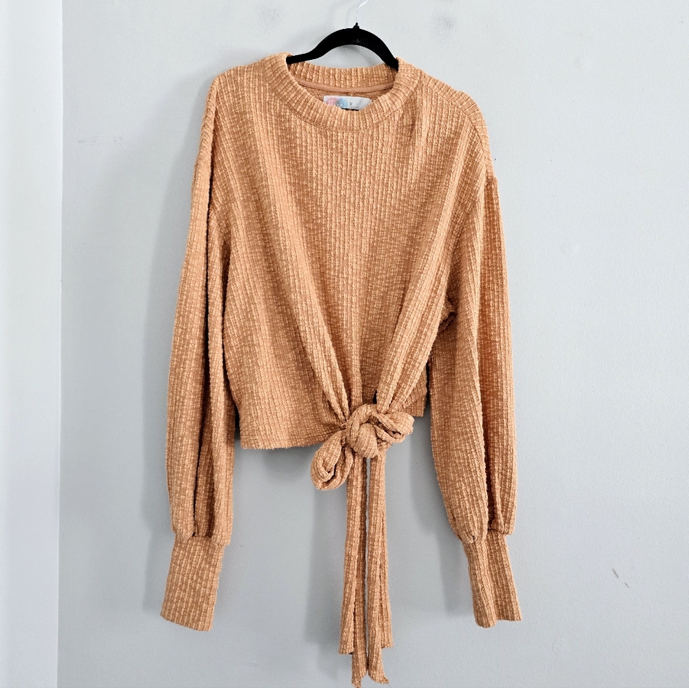 Free People Camel Knit Sweater